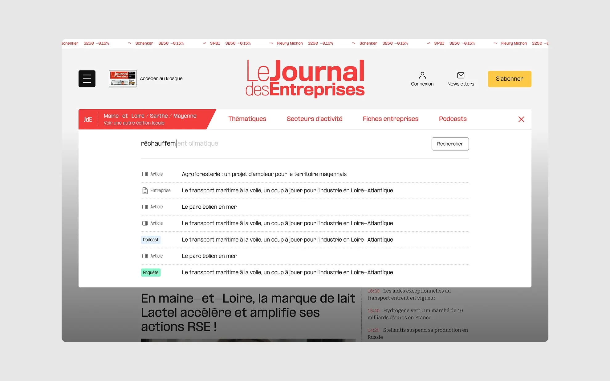 Journal des Entreprises